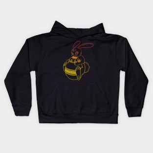 Easter bunny sunset neon Kids Hoodie